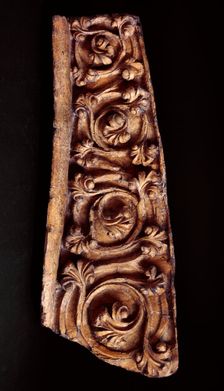 Architectural cast: medieval stiff leaf ornament, c19th century? Creator: Unknown