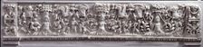 Architectural cast: Frieze depicting flying horses and cherubs supporting vines...19th century? Creator: Unknown
