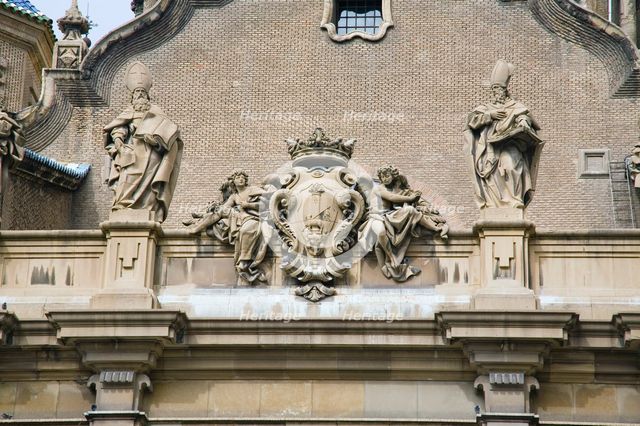 Architectural detail, Basilica of Our Lady of the Pillar, Zaragoza, Spain, 2007. Creator: Samuel Magal.