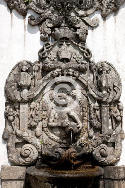 Architectural detail on the stairway, Bom Jesus do Monte Church, Braga, Portugal, 2009. Artist: Samuel Magal