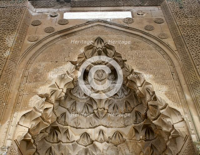 Architectural detail of the entrance, Agzikarahan-Hoca Mesut Caravanserai, Cappadocia, Turkey, 1999. Creator: LTL.