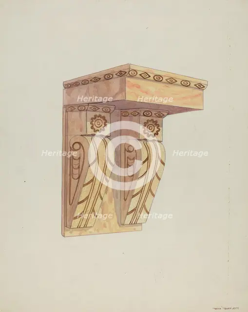 Architectural Detail (Wall Bracket), 1937. Creator: Dana Bartlett.