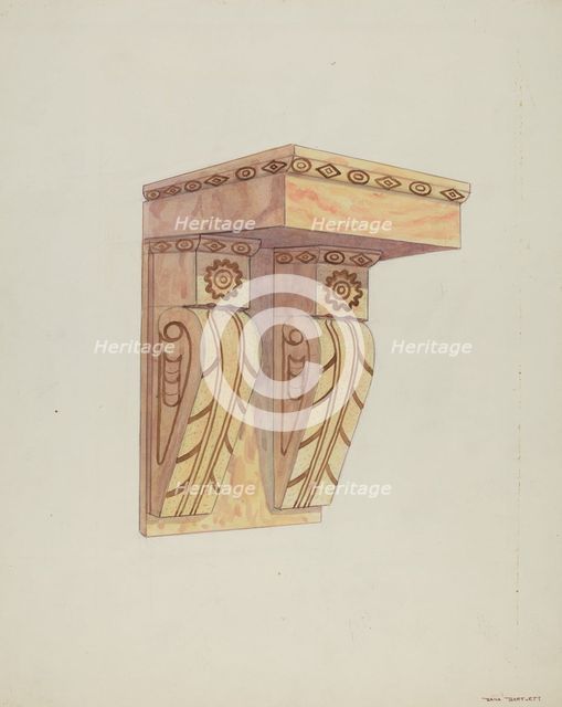 Architectural Detail (Wall Bracket), 1937. Creator: Dana Bartlett.