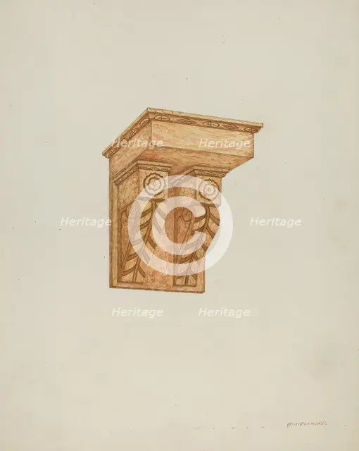 Architectural Detail (Wall Brackets), 1935/1942. Creator: William Kieckhofel.