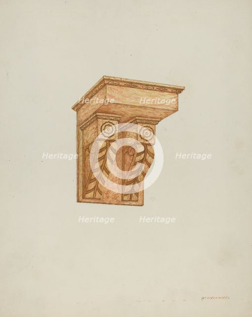 Architectural Detail (Wall Brackets), 1935/1942. Creator: William Kieckhofel.