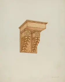 Architectural Detail (Wall Brackets), 1935/1942. Creator: William Kieckhofel