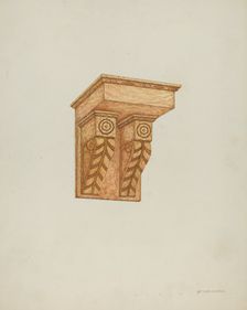 Architectural Detail (Wall Brackets), 1935/1942. Creator: William Kieckhofel