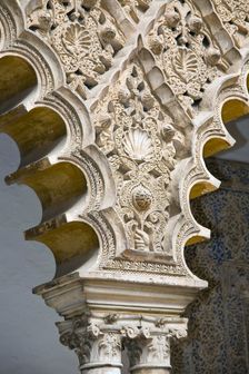 Architectural detail, the Alcazar, Seville, Andalusia, Spain, 2007. Creator: Samuel Magal