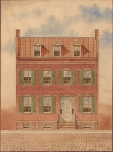 Architectural Drawing of an Early Nineteenth-Century Brick House, New York, . Creator: Unknown