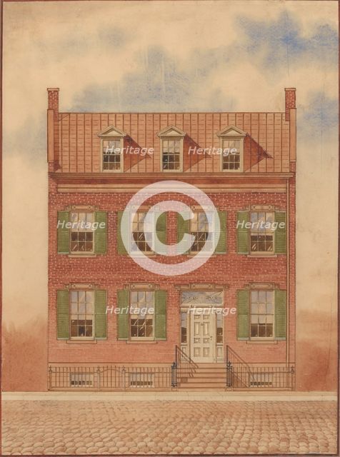 Architectural Drawing of an Early Nineteenth-Century Brick House, New York, . Creator: Unknown.