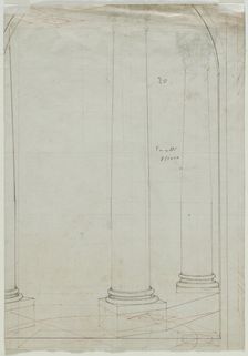 Architectural Drawing of Columns (verso), c. 1810-1820. Creator: Pietro Fancelli (Italian, 1764-1850)