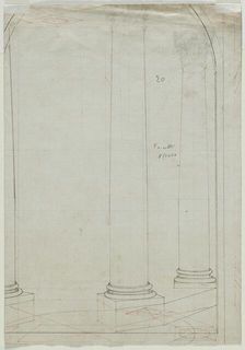 Architectural Drawing of Columns (verso), c. 1810-1820. Creator: Pietro Fancelli (Italian, 1764-1850)
