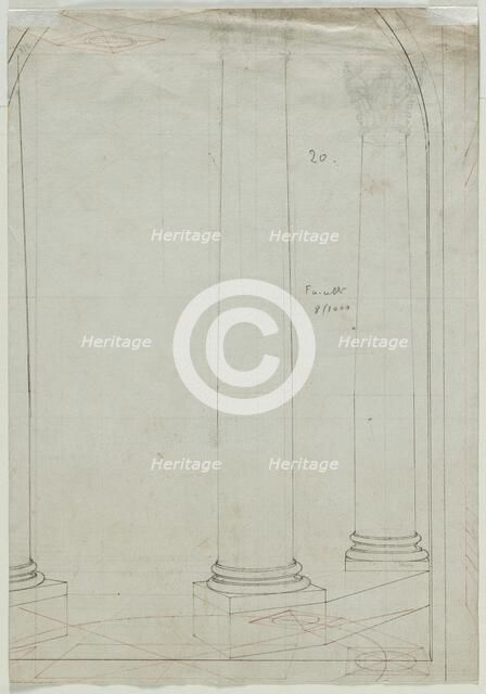Architectural Drawing of Columns (verso), c. 1810-1820. Creator: Pietro Fancelli (Italian, 1764-1850).