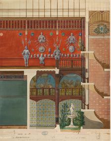 Architectural Drawing of the Interior of the Comte de Nieuwerkerke's House, ca. 1870. Creator: Studio of Hector-Martin Lefuel