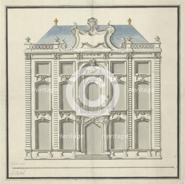 Architectural drawing, design for a house, 1752-1767.  Creator: Joseph Massol.