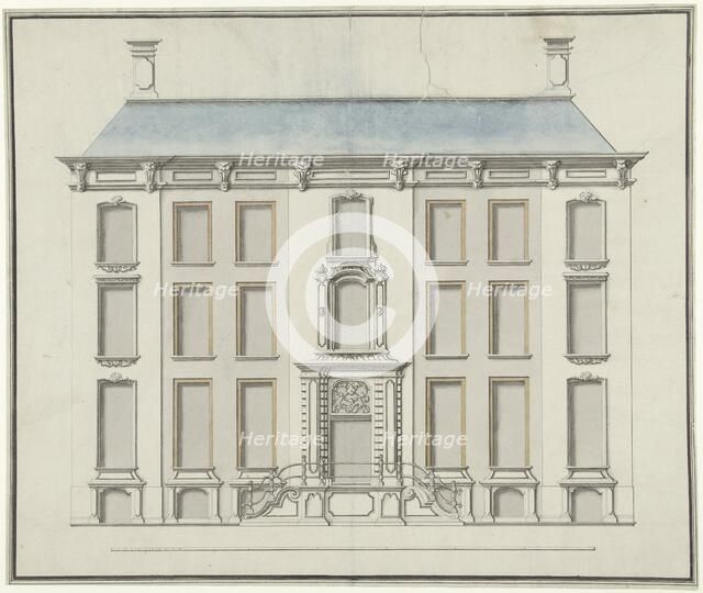 Architectural drawing, design for a house, 1752-1767. Creator: Joseph Massol.
