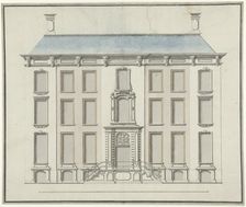 Architectural drawing, design for a house, 1752-1767. Creator: Joseph Massol