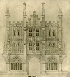Architectural drawing: East front, 1833-1834, (1906). Creator: AWN Pugin
