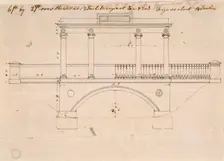 Architectural elevation of the Tea House Bridge at Audley End House, Saffron Walden, Essex, c1783. Artist: Robert Adam