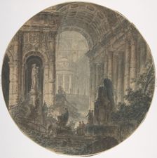 Architectural fantasy, 18th century. Creator: Attributed to Jean Henri Alexandre Pernet