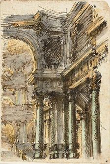 Architectural Fantasy (recto); Architectural Details (verso), n.d. Creator: Mauro Antonio Tesi