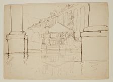 Architectural Fantasy, Study for THE ARCHITECT'S DREAM, c1839. Creator: Thomas Cole