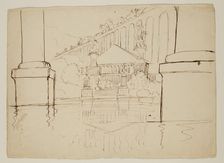 Architectural Fantasy, Study for THE ARCHITECT'S DREAM, c1839. Creator: Thomas Cole