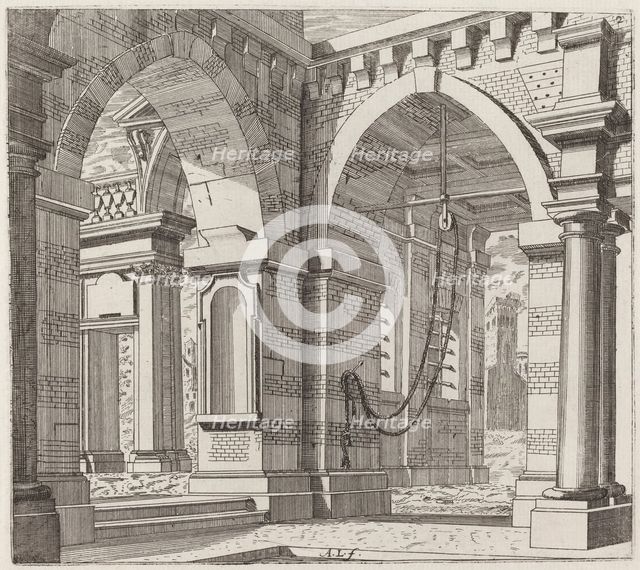 Architectural Fantasy with Arched Gateways, before 1753. Creator: Giuseppe Antonio Landi.