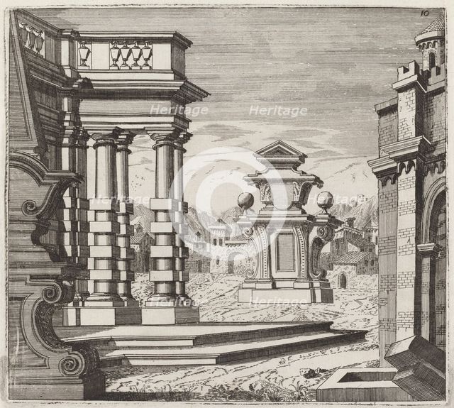 Architectural Fantasy with Portals and Monuments, before 1753. Creator: Giuseppe Antonio Landi.