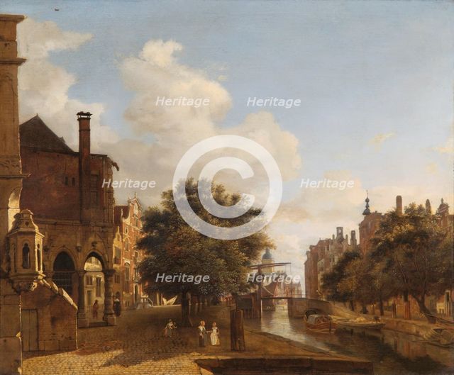 'Architectural Fantasy with the Old Town Hall, Amsterdam', c1670. Artist: Jan van der Heyden.
