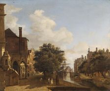 Architectural Fantasy with the Old Town Hall, Amsterdam c1670. Artist: Jan van der Heyden