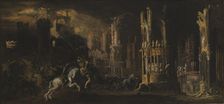 Architectural Fantasy with the Conversion of Saul (Saint Paul), 1620-1623. Creators: Francois de Nome, Didier Barra