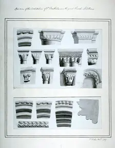 Architectural features in the Church of St Bartholomew-the-Great, Smithfield, City of London, 1789. Artist: Thomas Fisher