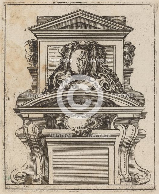 Architectural Motif with a Figure, c. 1690. Creator: Carlo Antonio Buffagnotti.