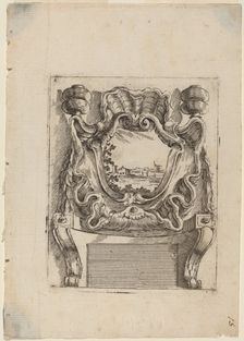 Architectural Motif with a Landscape, c. 1690. Creator: Carlo Antonio Buffagnotti
