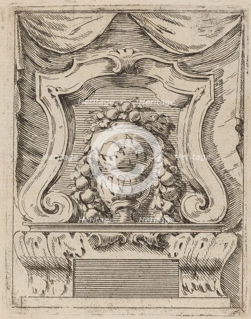 Architectural Motif with Fruit in a Vase, c. 1690. Creator: Carlo Antonio Buffagnotti.