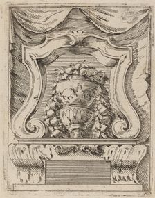 Architectural Motif with Fruit in a Vase, c. 1690. Creator: Carlo Antonio Buffagnotti