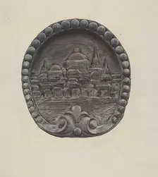 Architectural Ornament (City of Boston), 1935/1942. Creator: Flora Merchant