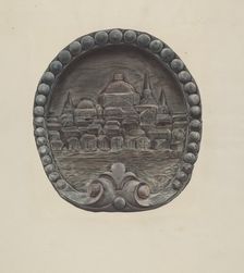 Architectural Ornament (City of Boston), 1935/1942. Creator: Flora Merchant