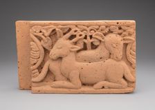 Architectural Panel with Deer, 14th/15th century. Creator: Unknown