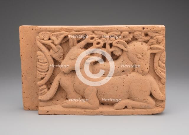 Architectural Panel with Deer, 14th/15th century. Creator: Unknown.