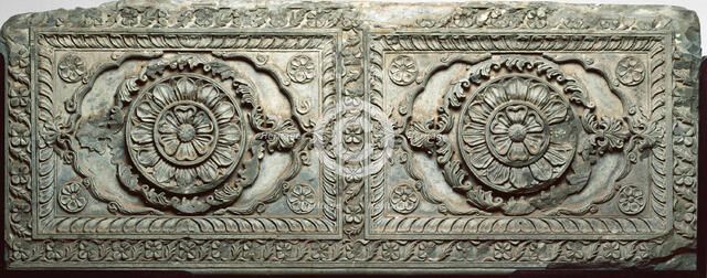 Architectural relief panel with floral design, , 18th century. Creator: Unknown.