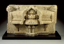 Architectural Section with a Representation of a Temple, 10th century. Creator: Unknown