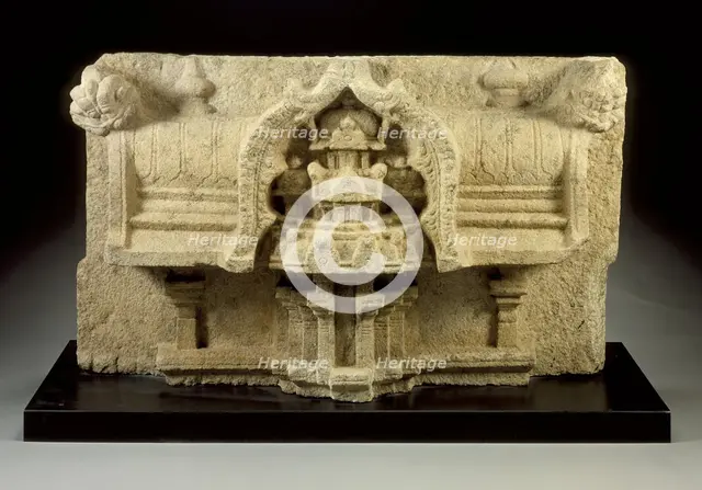 Architectural Section with a Representation of a Temple, 10th century. Creator: Unknown.