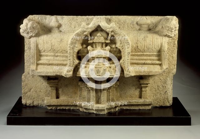 Architectural Section with a Representation of a Temple, 10th century. Creator: Unknown.