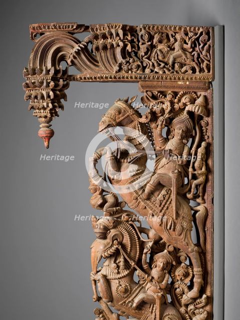 Architectural Section with Heroic Figures (image 3 of 4), 19th century. Creator: Unknown.