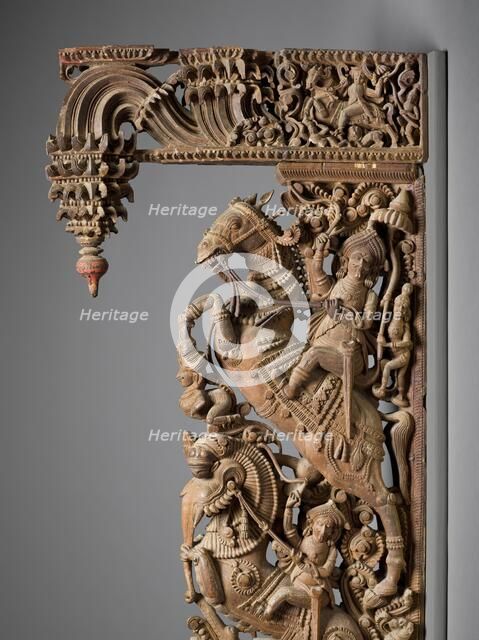 Architectural Section with Heroic Figures (image 3 of 4), 19th century. Creator: Unknown.