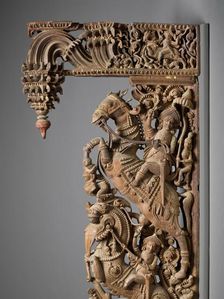 Architectural Section with Heroic Figures (image 3 of 4), 19th century. Creator: Unknown