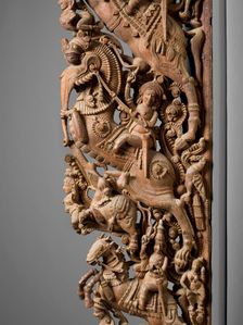 Architectural Section with Heroic Figures (image 4 of 4), 19th century. Creator: Unknown