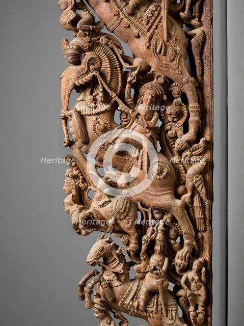 Architectural Section with Heroic Figures (image 4 of 4), 19th century. Creator: Unknown.